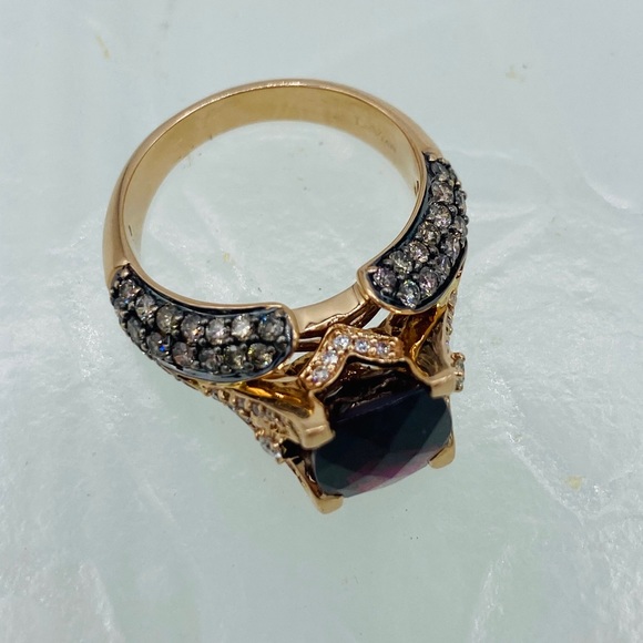 Levian Raspberry Rhodolite Garnet Diamond Ring - Picture 8 of 8